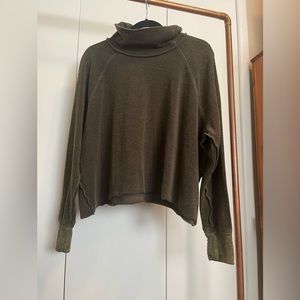 Free People Dark Green Cropped Sweater